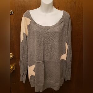 Torrid Cotton Raglan Pullover Star Sweater, size 3
